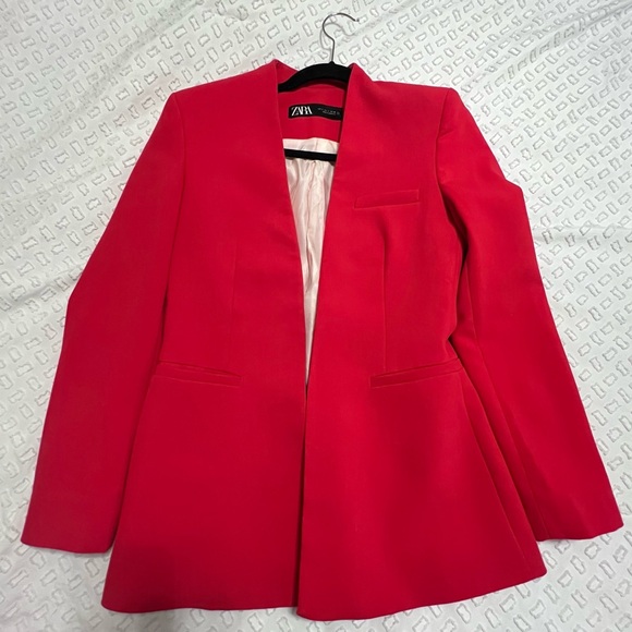 Zara Red Blazer Suit Jacket - Picture 7 of 8